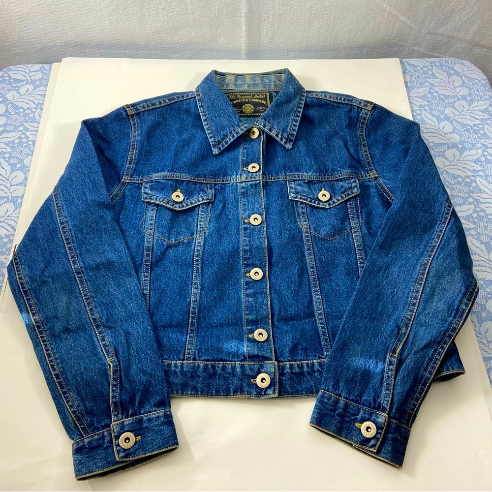 Andrew & Company Womens Denim Jacket Size L Always Andrew The Essential Jacket